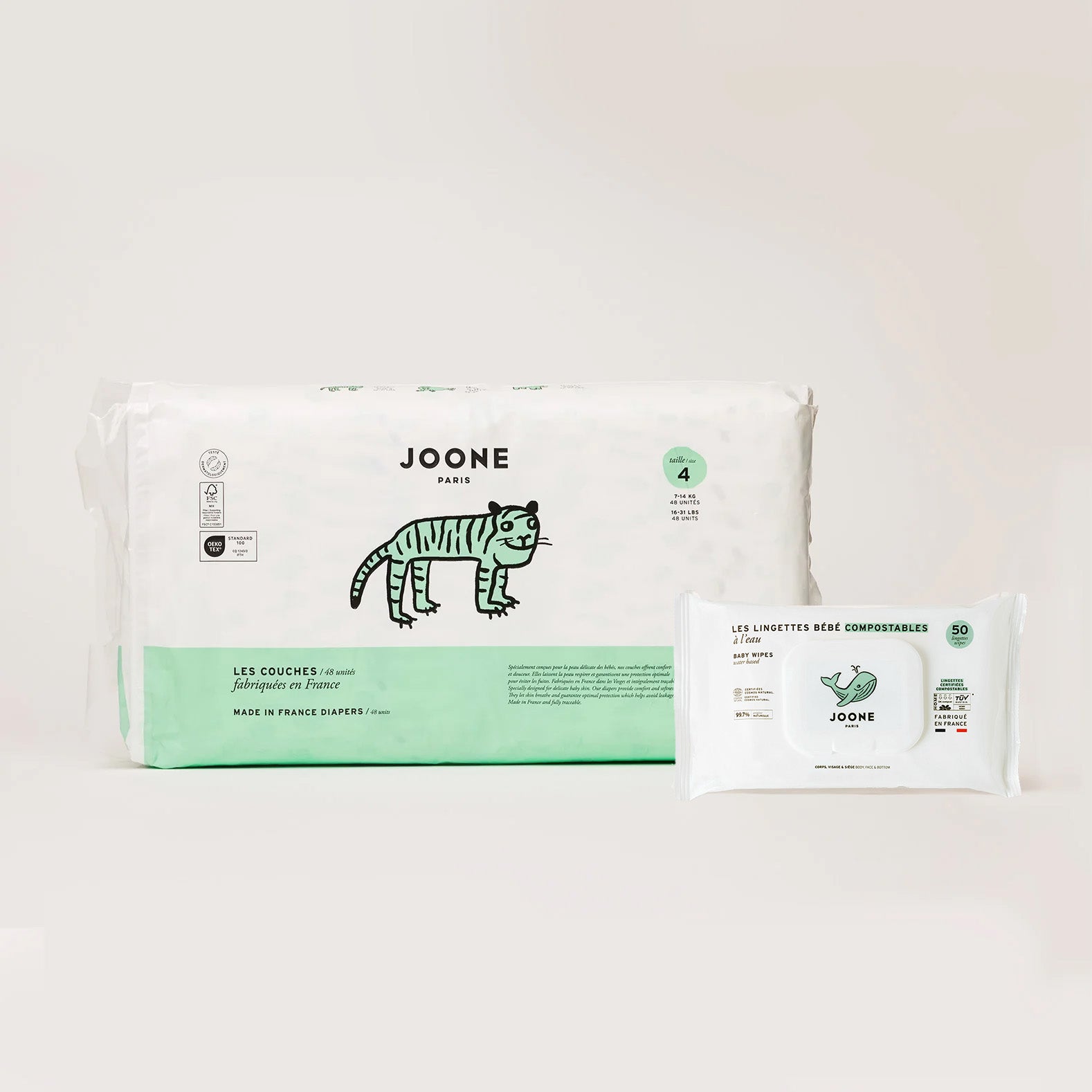 64 Couches et 50 lingettes bio - Joone